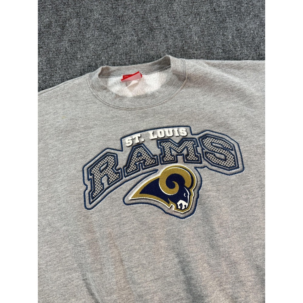 Vintage St Louis Rams Sweater Mens Medium Gray‎ NFL Football Crewneck Pullover